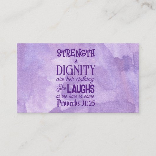 箴言31:25-26呼び出しカード，メモを渡す， コーリングカード (正面)