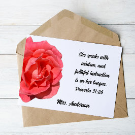 箴言31:26知恵あるクリスチャンの女に感謝 サンキューカード