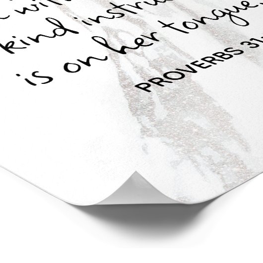 箴言31:26聖書の聖句マーブルグラム ポスター (角)