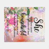 箴言31:27母の日の聖なる書物、 経典 フリースブランケット (正面(横))