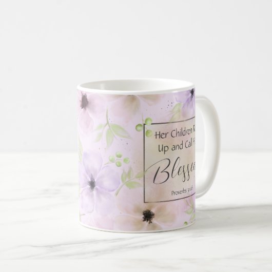 箴言31:28母のフローラのための宗教聖なる書物、 経典 コーヒーマグカップ (正面右)