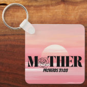 箴言31:28母バラキーチェーン キーホルダー (正面)
