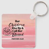 箴言31:28母バラキーチェーン キーホルダー (裏面)