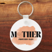 箴言31:28 "母"キーチェーン キーホルダー (正面)