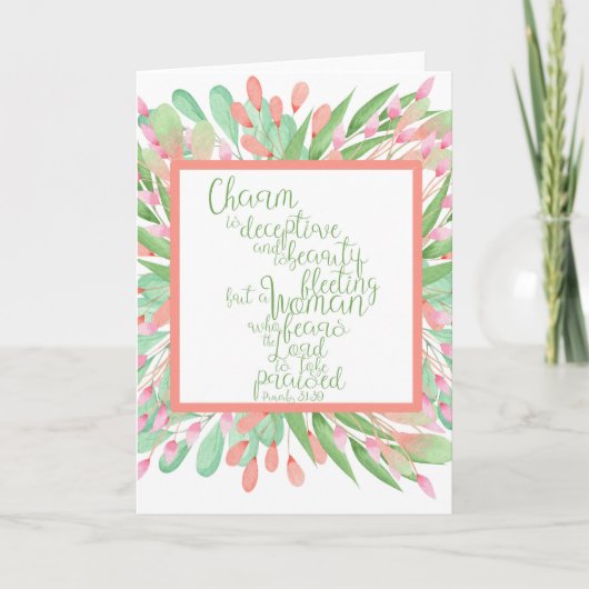 箴言31:30カード カード (正面)