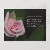 箴言31:30聖なる書物、 経典はがき ポストカード (正面)