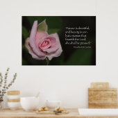 箴言31:30聖なる書物、 経典プリント ポスター (キッチン)