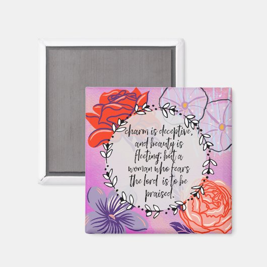 箴言31:30 マグネット (正面/裏面)