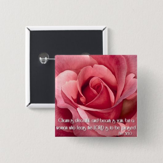 箴言31:30 缶バッジ (正面&裏面)