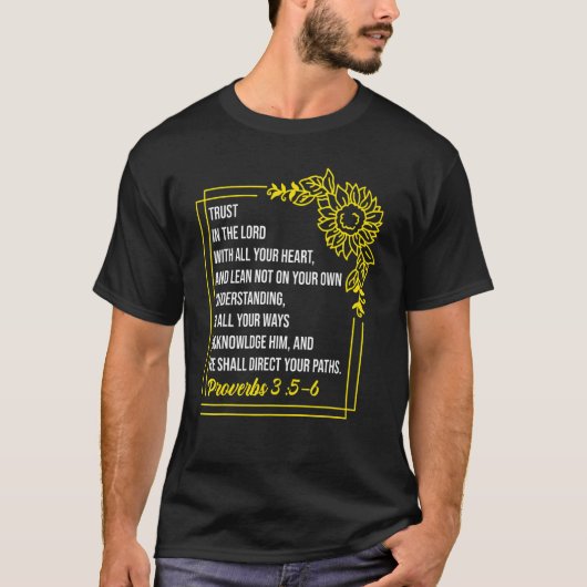 箴言35章6節 聖書の言葉 クリスチャン男性向け Tシャツ (正面)