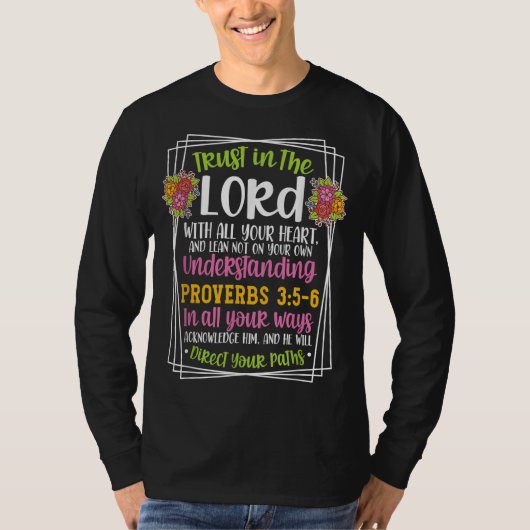 箴言35-6聖書聖句キリスト教の人 Tシャツ (正面)
