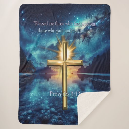 箴言3:13 シェルパブランケット (正面)