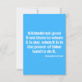 箴言3:27 KJV聖書の聖なる書物、 経典挨拶 カード (正面)