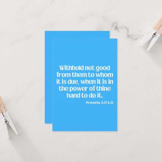 箴言3:27 KJV聖書の聖なる書物、 経典挨拶 カード (正面/裏面インサイチュ)