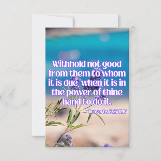 箴言3:27 KJV聖書聖なる書物、 経典Pic Greeting カード (正面)