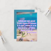 箴言3:27 KJV聖書聖なる書物、 経典Pic Greeting カード (正面/裏面インサイチュ)