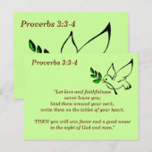 箴言3:3-4の忠実さ聖書箇所記憶 ポストカード (正面/裏面)