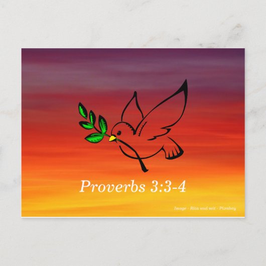 箴言3:3-4の忠実さ聖書箇所記憶 ポストカード (裏面)