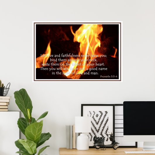箴言3:3-4愛と誠実のポスター ポスター (ホームオフィス)