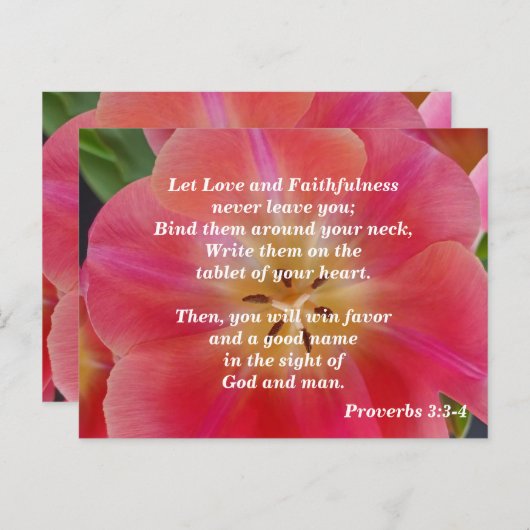 箴言3:3-4愛と誠実 ポストカード (正面/裏面)