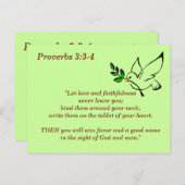 箴言3:3-4 信実さ 聖書の詩句記憶 ポストカード (正面/裏面)