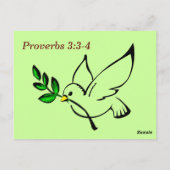 箴言3:3-4 信実さ 聖書の詩句記憶 ポストカード (裏面)