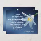 箴言3:3-4 愛と忠誠を奨励する ポストカード (正面/裏面)