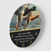 箴言3:5キリスト教の信仰はアヒルと交わる ラージ壁時計 (傾斜)