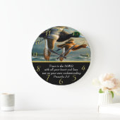 箴言3:5キリスト教の信仰はアヒルと交わる ラージ壁時計 (ホーム)