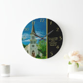 箴言3:5ホワイトチャーチ ラージ壁時計 (ホーム)