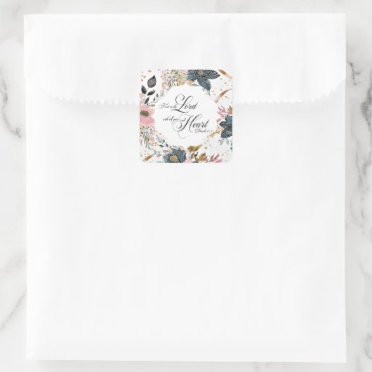 箴言3:5主なる聖書の聖句への信頼 スクエアシール (バッグ)