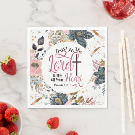 箴言3:5主なる聖書の聖句への信頼 スタンダードランチョンナプキン