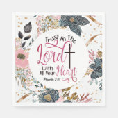 箴言3:5主なる聖書の聖句への信頼 スタンダードランチョンナプキン (正面)