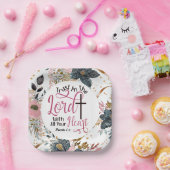 箴言3:5主なる聖書の聖句への信頼 ペーパープレート (パーティー)