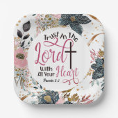 箴言3:5主なる聖書の聖句への信頼 ペーパープレート (正面)