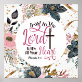 箴言3:5主なる聖書の聖句への信頼 ポスター (正面)