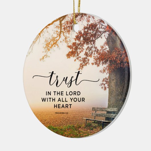 箴言3:5主を信じ、あなたのハートを信じる セラミックオーナメント (左)