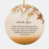 箴言3:5主を信じ、あなたのハートを信じる セラミックオーナメント (裏面)