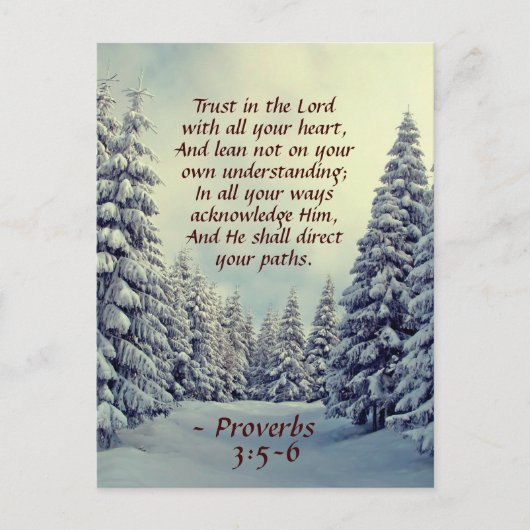 箴言3:5主を信じ、あなたのハートを信じる ポストカード (正面)