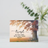 箴言3:5主を信じ、あなたのハートを信じる ポストカード (スタンド正面)