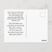 箴言3:5主を信じ、あなたのハートを信じる ポストカード (裏面)