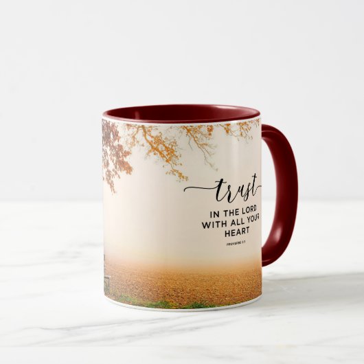 箴言3:5主を信じ、あなたのハートを信じる マグカップ (正面右)