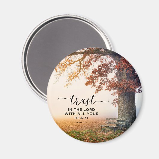 箴言3:5主を信じ、あなたのハートを信じる マグネット (正面/裏面)