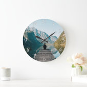 箴言3:5波止場に座る ラージ壁時計 (ホーム)