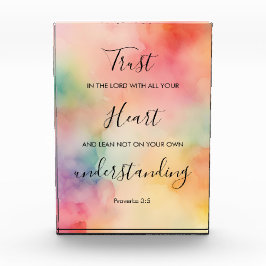 箴言3:5聖書の聖句アクリル フォトブロック