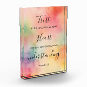 箴言3:5聖書の聖句アクリル フォトブロック (左)