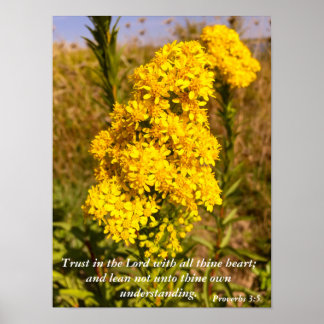 箴言3:5聖書の詩のポスター ポスター