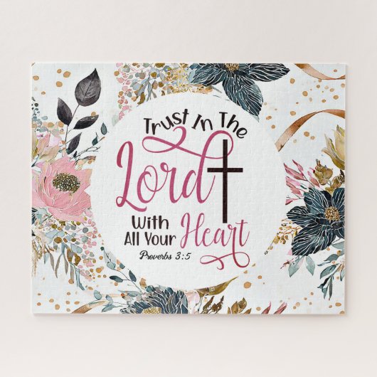 箴言3:5 主を信頼せよ 聖書の言葉 ジグソーパズル (横)