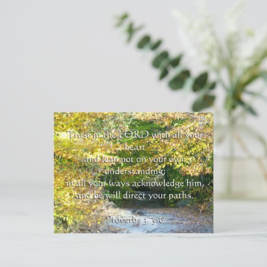 箴言3、5-6あなたのハートカードとの信頼 ポストカード (スタンド正面)