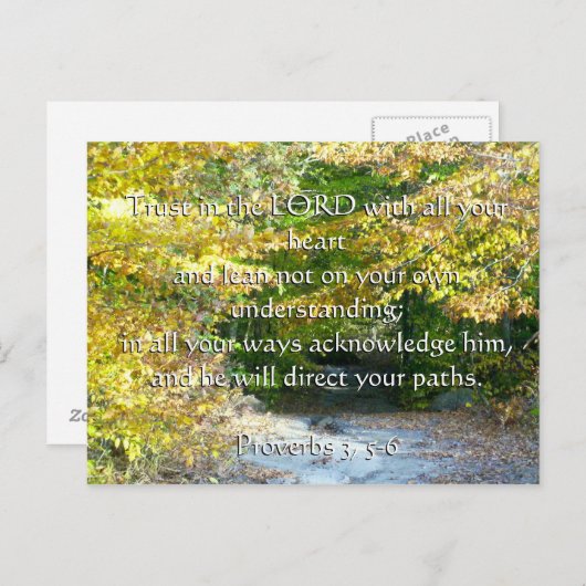 箴言3、5-6あなたのハートカードとの信頼 ポストカード (正面/裏面)